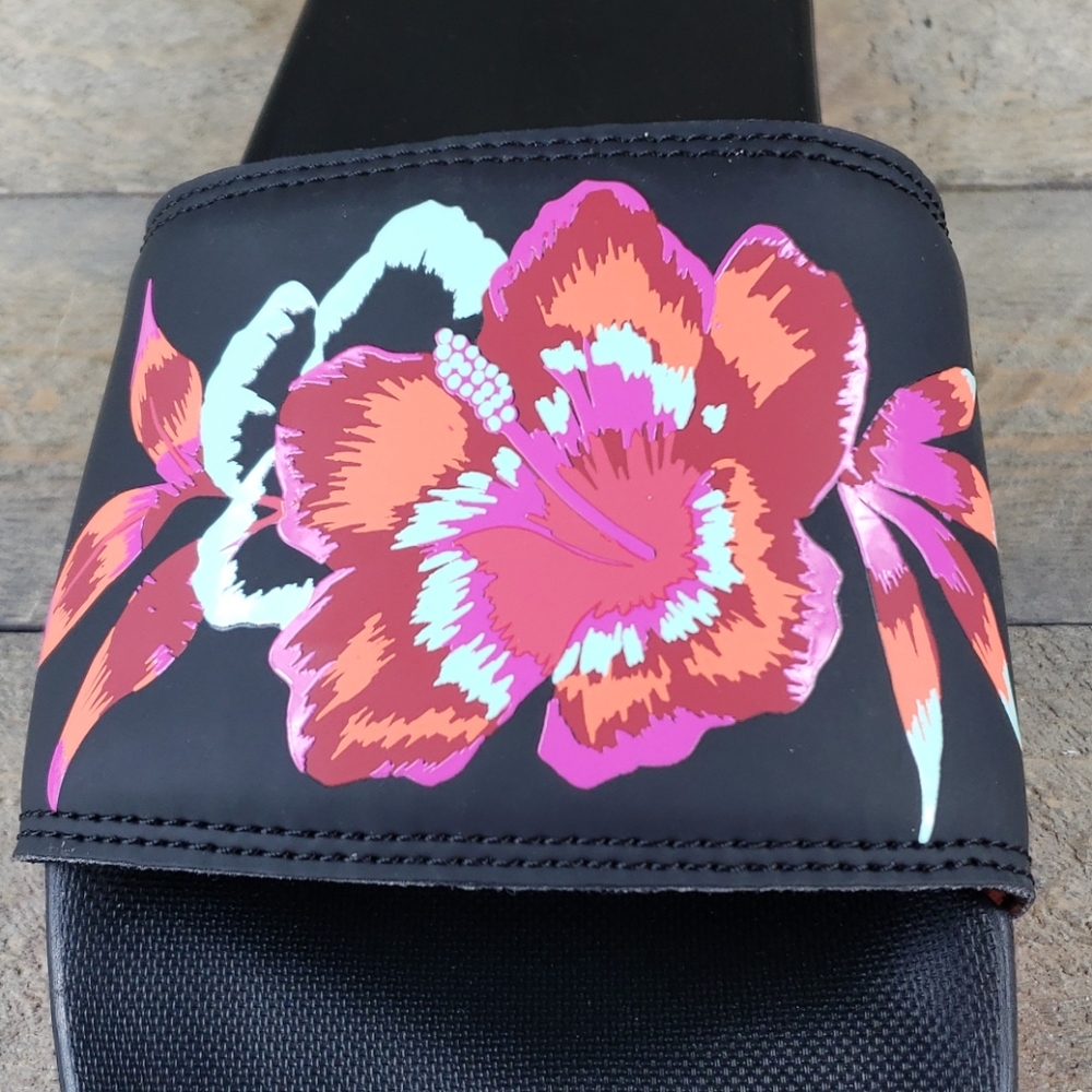 adidas Adilette Comfort Slides Sandals Floral - Picture 9 of 9